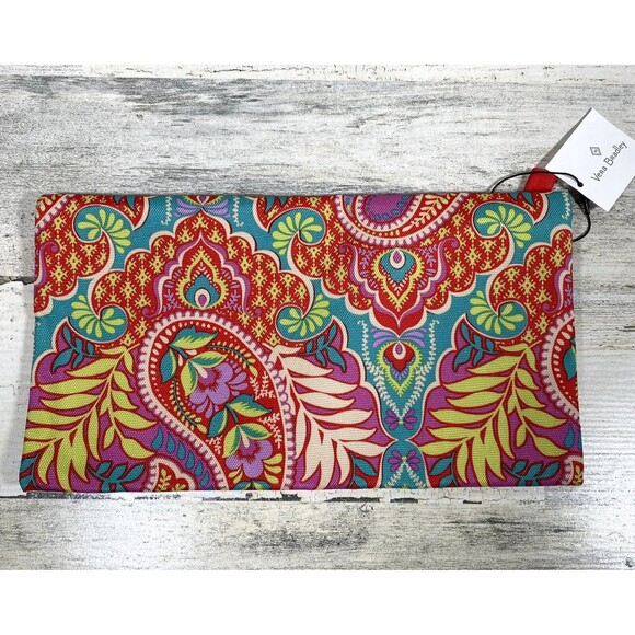 Vera Bradley Lighten Up Pencil Pouch Paisley in Paradise NWT Stocking Stuffer - Picture 1 of 6